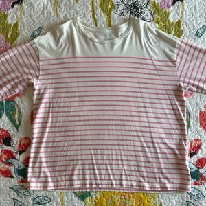 Draper James Pink & White Striped Long Sleeve Shirt